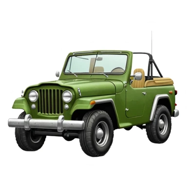 jeepster commando without top with straight hood sticker