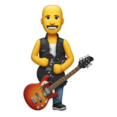 High Man with bage and electric guitar sticker