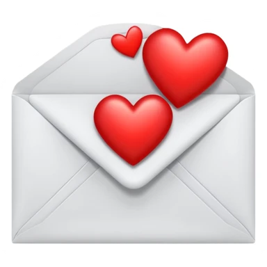 an envelope with one bright red and glossy heart coming out of it sticker