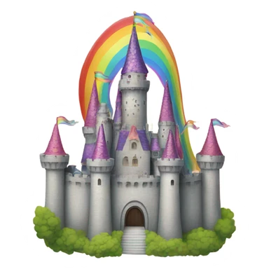 A rainbow princess castle sticker