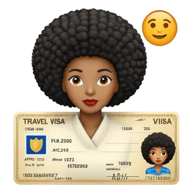 Nigeria, travel visa, with black woman, afro hair, photo on it. sticker