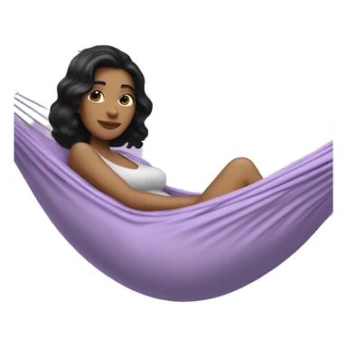 white girl with black hair laying in a lilac hammock sticker