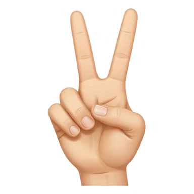 A hand doing the peace sign but with the thumb also out sticker
