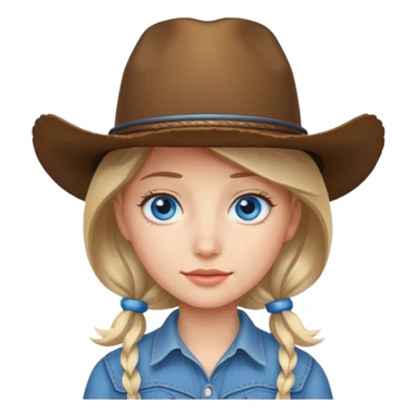 Girl with cowboy hat with blue eyes sticker