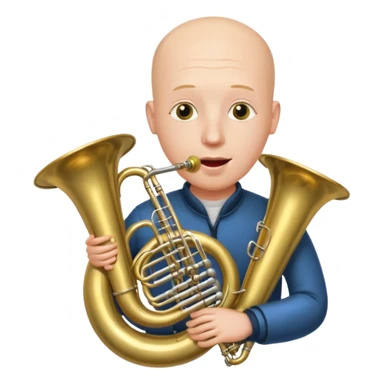 Tuba, von gltzköpfigen Mann gespielt sticker