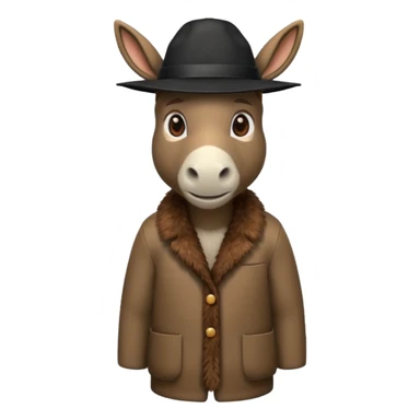 donkey with black hat sticker