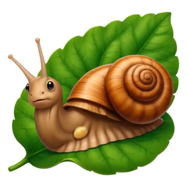 brown Snail with Long hair on leaf sticker