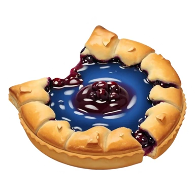 Make an emoji of a blueberry puff (small) that's broken off a bit so you can see the blueberry jam sticker