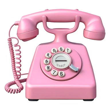baby pink old telephone  sticker