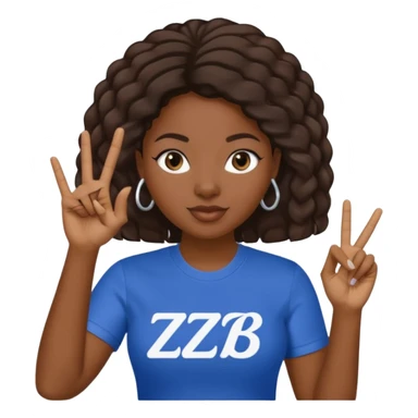 Zeta Phi Beta Sorority black women emoji. Make the logo ZφB sticker