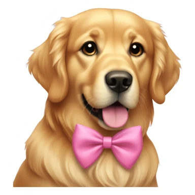 Golden retriever wearing a pink bow  sticker