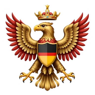 Make a German coloured 1940s inspired doubled headed eagle emoji  sticker