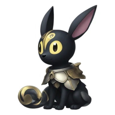 Umbreon from pokemon mixed with the knight from hollow knight sticker