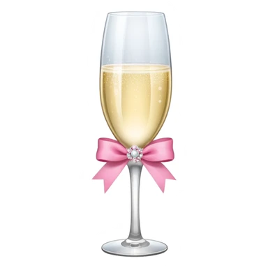 champagne glass with a pink ribbon on it sticker