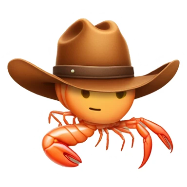 Shrimp with a cowboy hat sticker