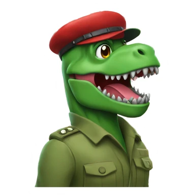 Green Trex wrapping red beret and eyeglasses  sticker