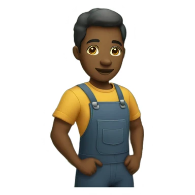 black person working at the potato field sticker