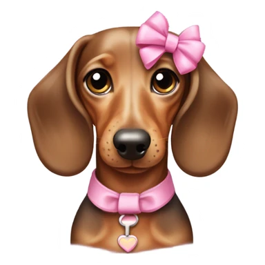 Dapple wiener dog with pink bow sticker