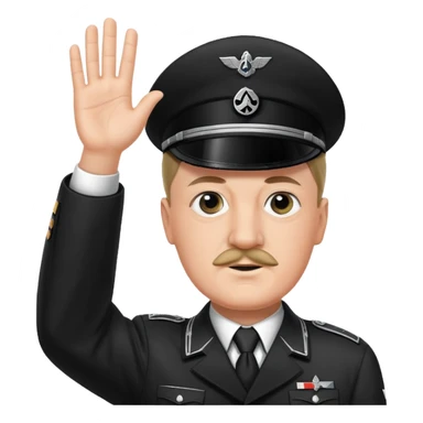 Hitler raising one hand straight up like a salute in Black SS uniform  sticker