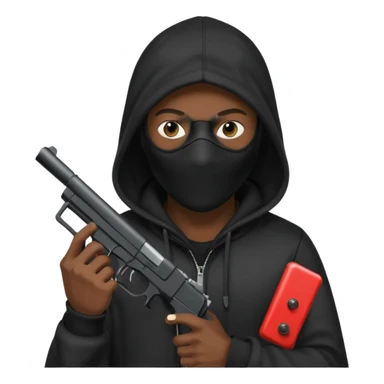 Hoodlum burglar madk and gun with switch and extended clip sticker