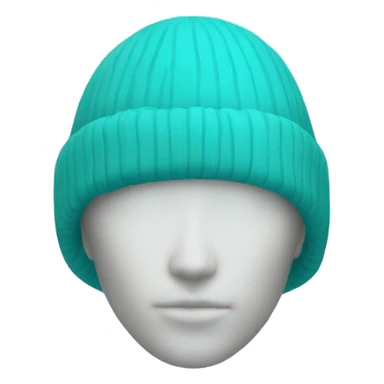 turquoise winter hat without head sticker