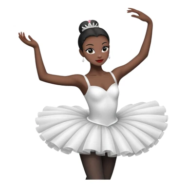 Black swan ballerina emoji from a far to see the whole body dancing sticker