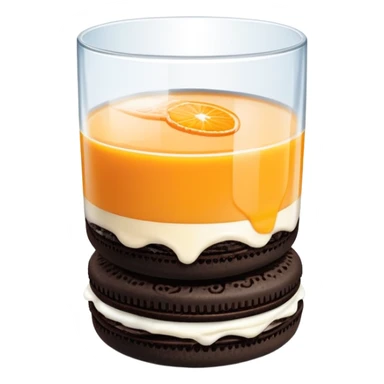 double stuffed Oreos with a glass of orange juice sticker