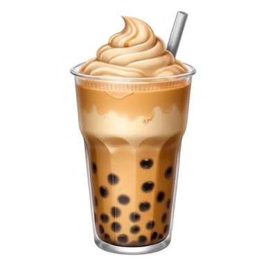 boba milk tea with ice cream sticker