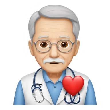 una imagen de un abuelo de 63 años con una enfermedad cardiovascular pero puedes poner al rededor habitos saludables PERO QUE SUFRA DE ENFERMEDAD CARDIOVASCULAR Y QUE NO SE VEA TAN FELIZZ sticker