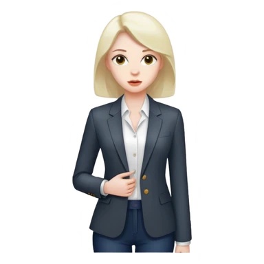 woman simple blazer shirt polish  sticker