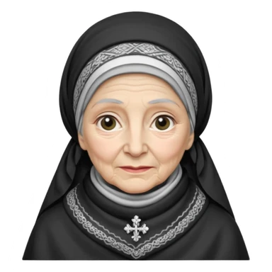 orthodox jewish woman with kerchief tied by neck circa. 1890 make into greyscale elderly sticker