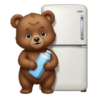 Little bear opening the fridge sticker