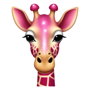Pink ombre giraffe with glitter sticker