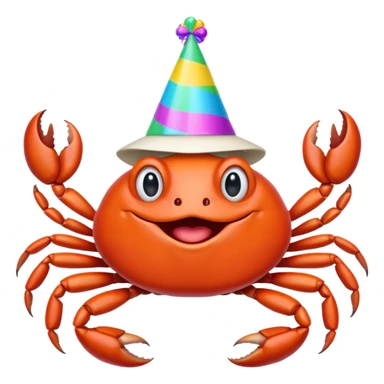 Crab with birthday hat dancing sticker