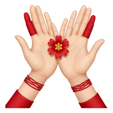 Two hands connect with red thread in suzume  sticker