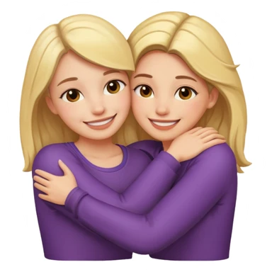 Two females hugging for comfort sticker