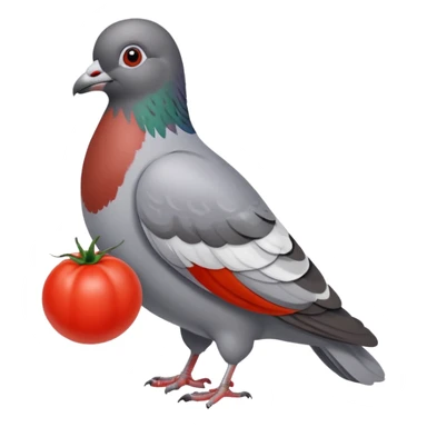 pigeon holding a tomato sticker