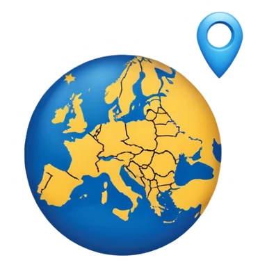 Point in Europe map blue sticker