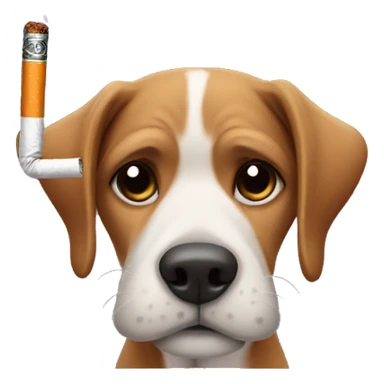 dog with cigarette sticker