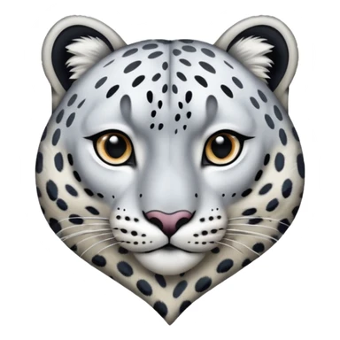 Realistic snow-Leopard-patterned heart sticker