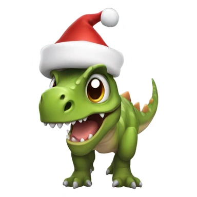 Dinosaur with a Santa hat sticker