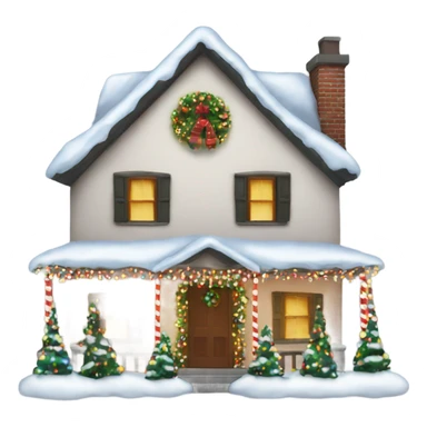 House decorated with Christmas lights sticker