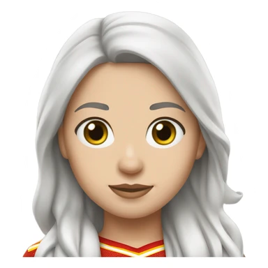 Kansas City Chiefs white brunette woman fan with green eyes sticker