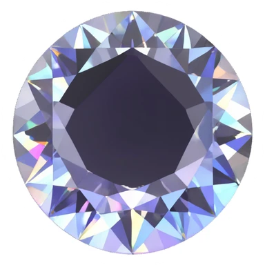 brilliant round white diamond mounted in polished silver, soft holographic shimmer sticker