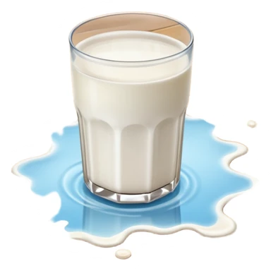 fallen over glass of milk spill on floor sticker