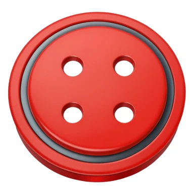 Red button with 4 holes and a red rim sticker