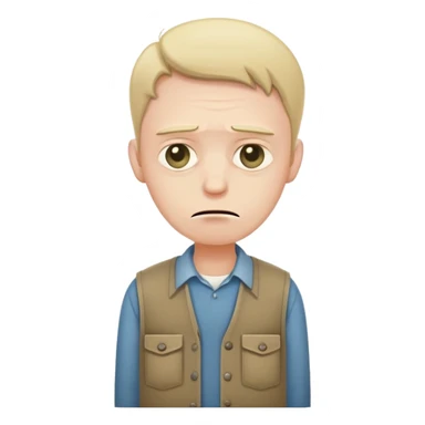 poor man with sad facial expression and empty pockets sticker