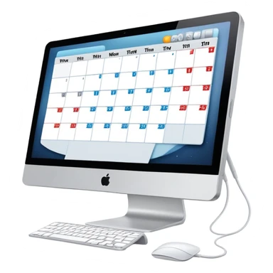 calendar and booking icons on iMac monitor sticker