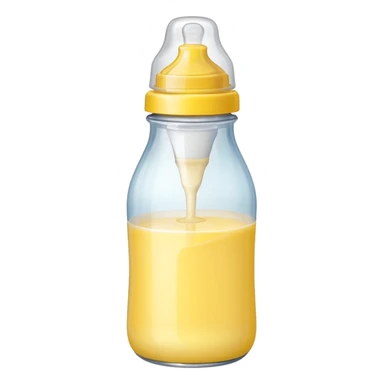 baby Milk bottle yellow sticker
