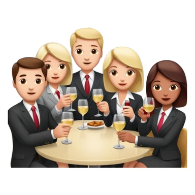 corporate executives enjoying wine Party at SPAM meat cafe parid LANDSCAPE  sticker